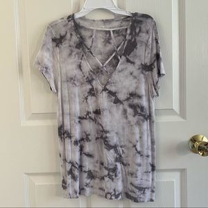 Tie Dye American Eagle T-Shirt with Strappy Front